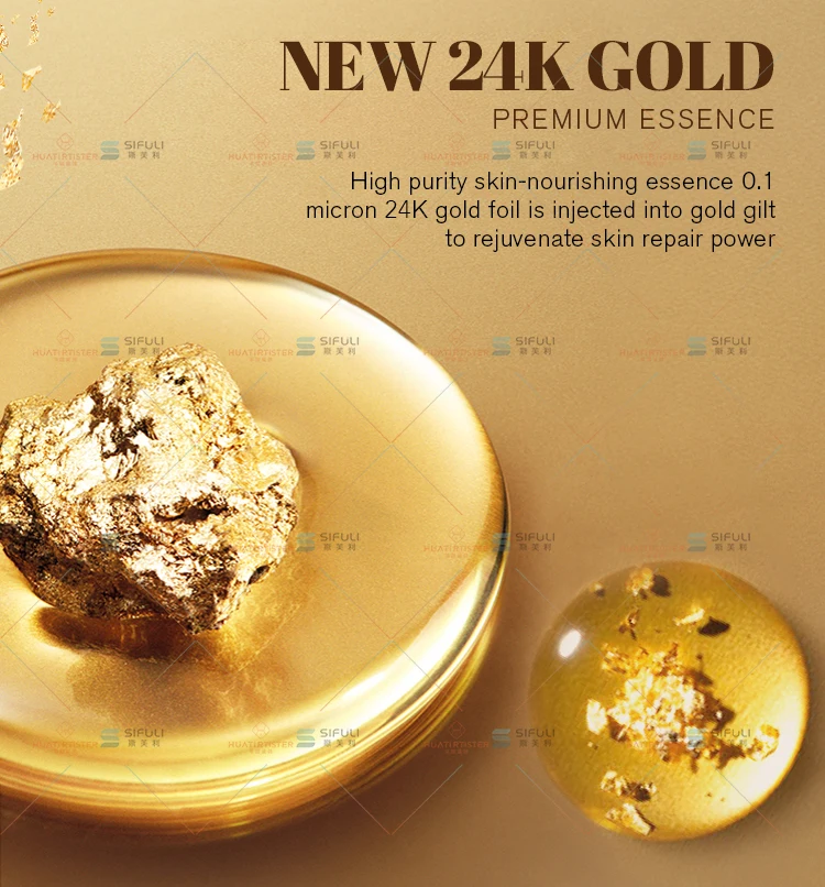 Huati Sifuli RubioAroma Oem Private Label Vegan Anti Wrinkle Facial Age Glow New 24K Gold Rose Oil Face Serum