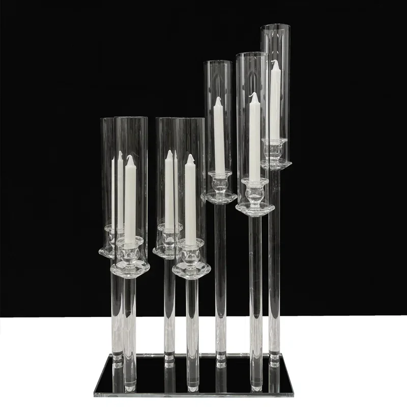 80cm height 7 arms crystal wedding aisle candelabra wedding centerpieces stand MH-Z0346
