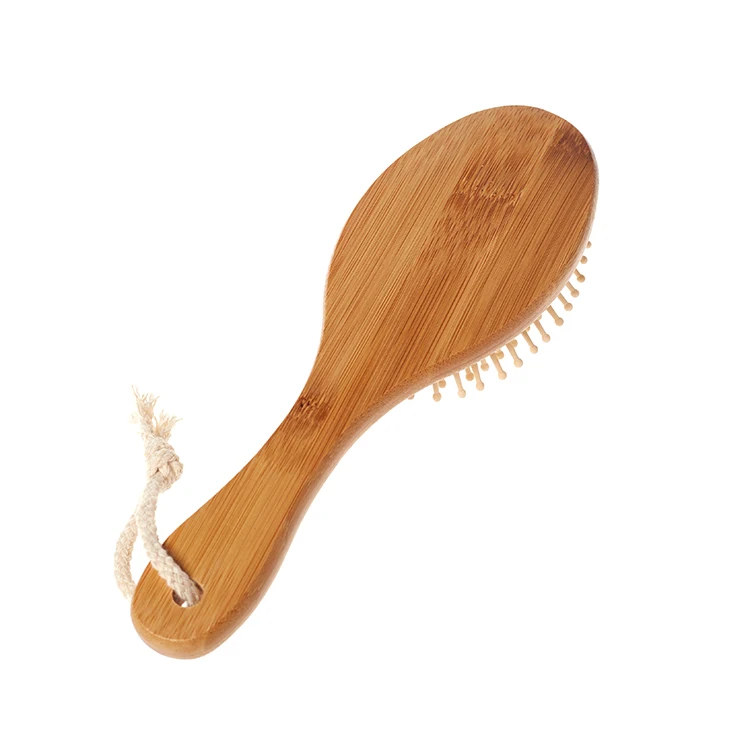 Eco-friendly Biodegradable Handmade Natural Bamboo Wooden Wide Tooth Hair Comb with bamboo hair