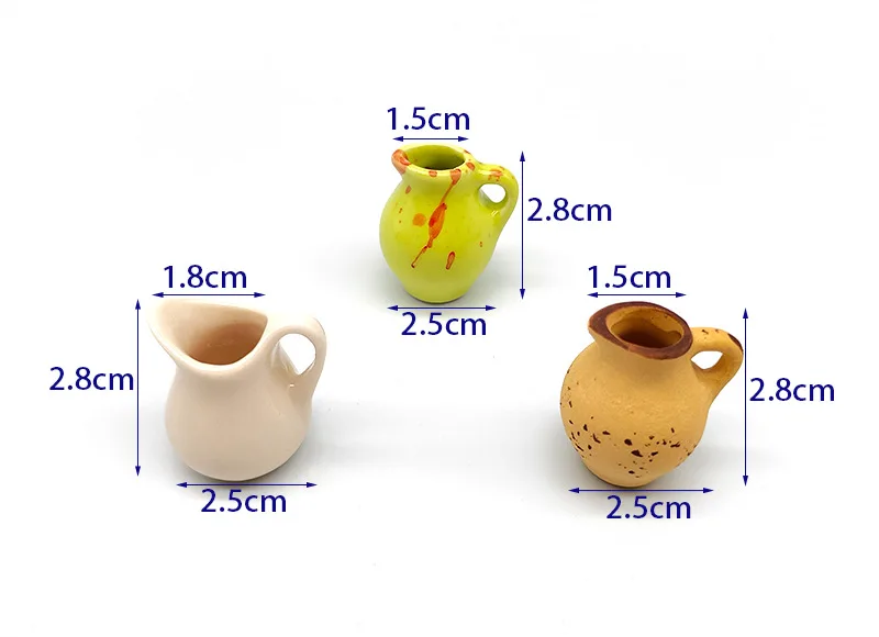 new arrival 1/12 scale  Doll house accessories diy miniature mini toy creative ceramic porcelain vase flower pot