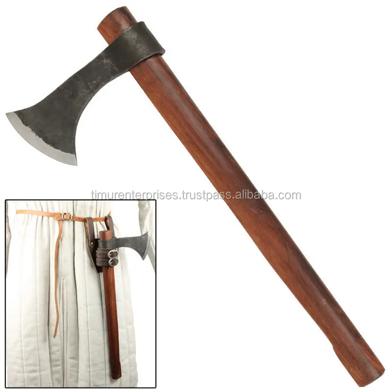 Medieval  Antiqued Vikings Francisca Re-enactment Custom Axe HAND FORGED TOMAHAWK BEARDED HATCHET