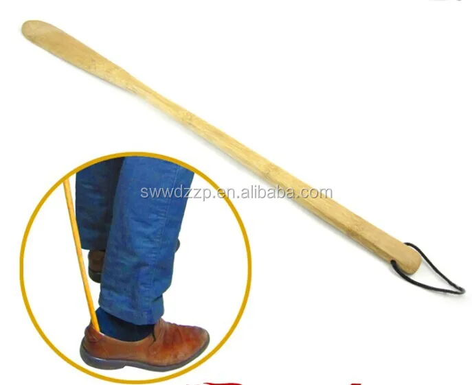 Eco-friendly fancy bamboo small shoe horns long handle shoe horn customized shoe horn for sale