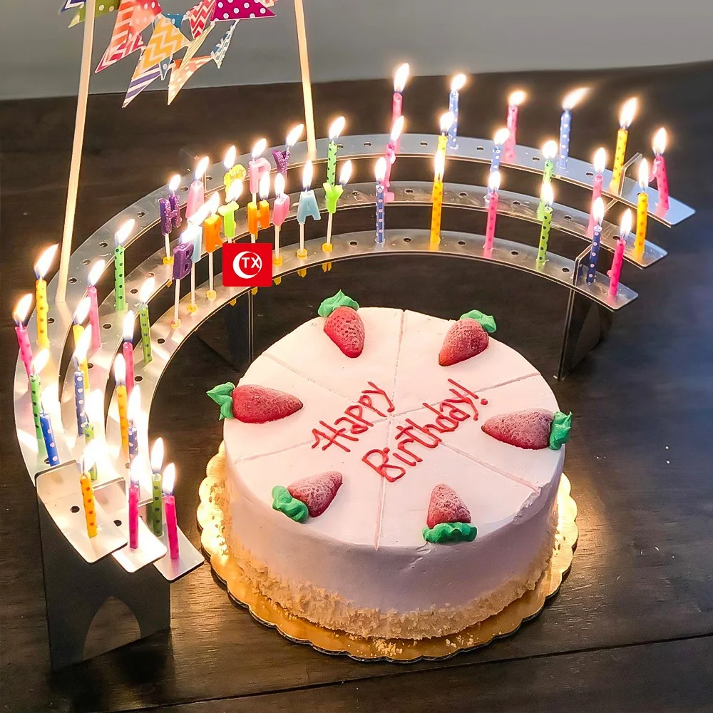 TX 94 Large Birthday Candle Tower Display Reusable Centerpiece Tower Type Birthday Candle Holder For Milestone Party Decorations