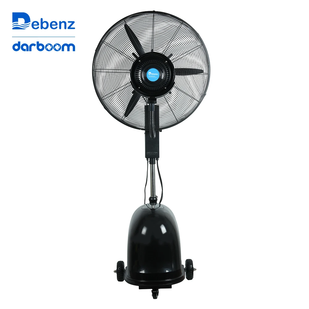 Outdoor patio water spray cooling fans with water mister