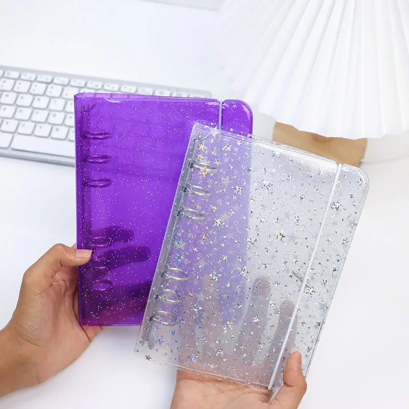 Wholesale A5 A6 6 Ring Binder File Folder Clear Binder Transparent Pvc With Pvc Envelopes For Budget Planner