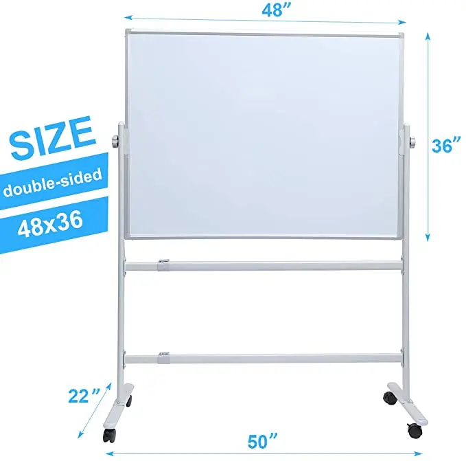 VCW flexible mobile large whiteboard school teaching pizarra blanca magnetic dry erase whiteboard with stand