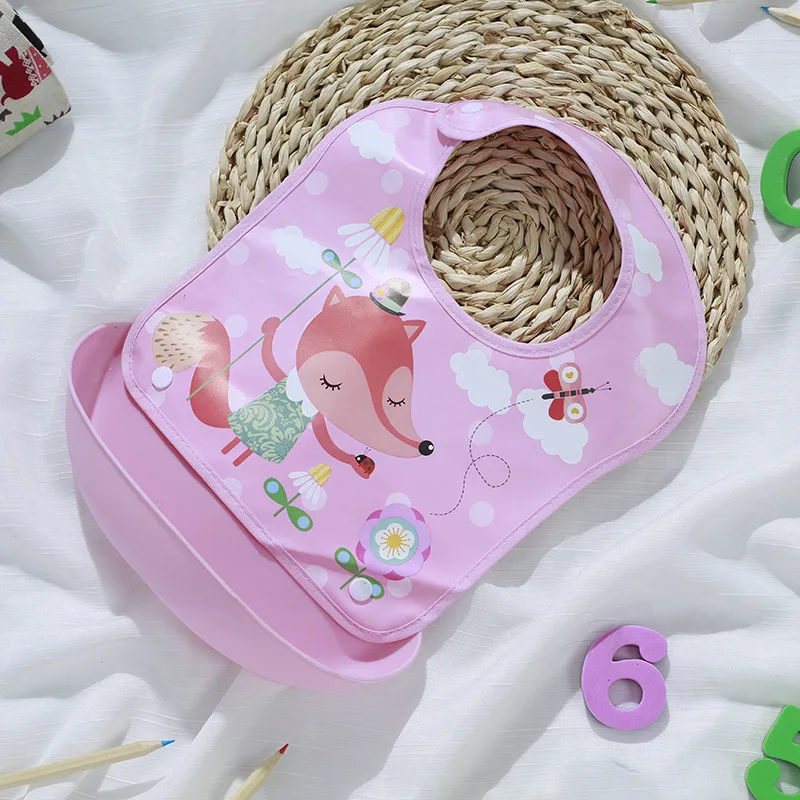 
Manufacturer Bpa Free Customized Logo Waterproof Easily Clean Soft Toddler Feeding Silicone Baby Bibs 