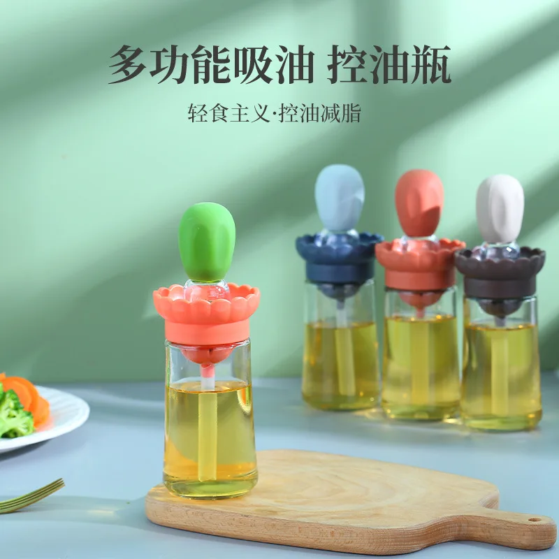 2023 Hot Sale New Design Brush Dropper Cork Ball Lid Stopper Storage Jar Lid Silicate Glass Oil Dispenser