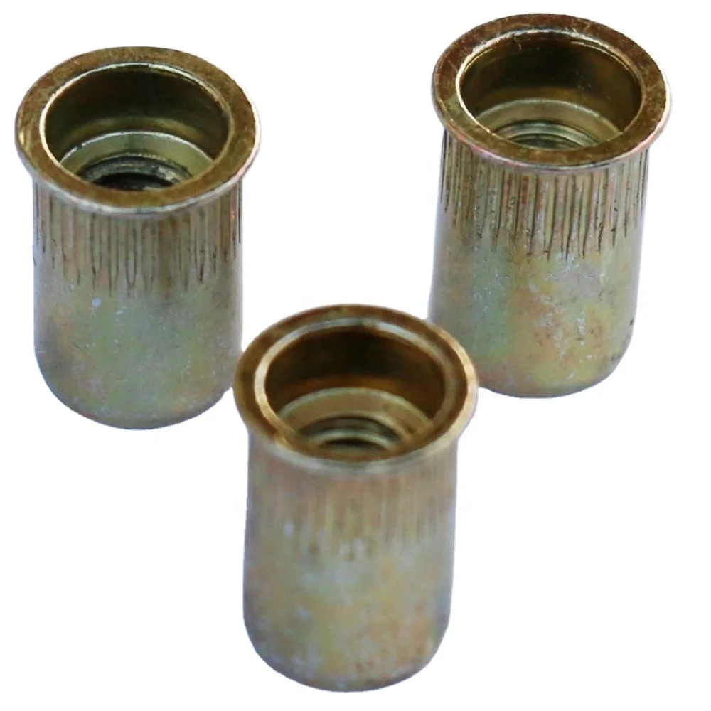 Yellow Zinc Plated Hollow Internal Thread Tubular Rivets Nuts