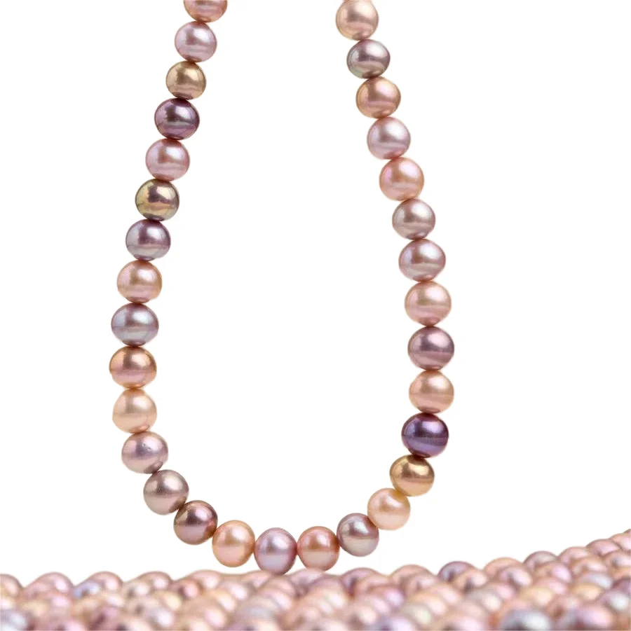 High quality round freshwater pearl string 925 sterling silver round pearl necklace pearl jewelry