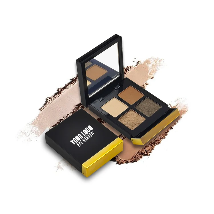 Hotsale 4-Color Square Flash Eyeshadow Tray Custom Private Label Makeup Shimmer Cosmetics for All Skin Tone Powder Eye Makeup