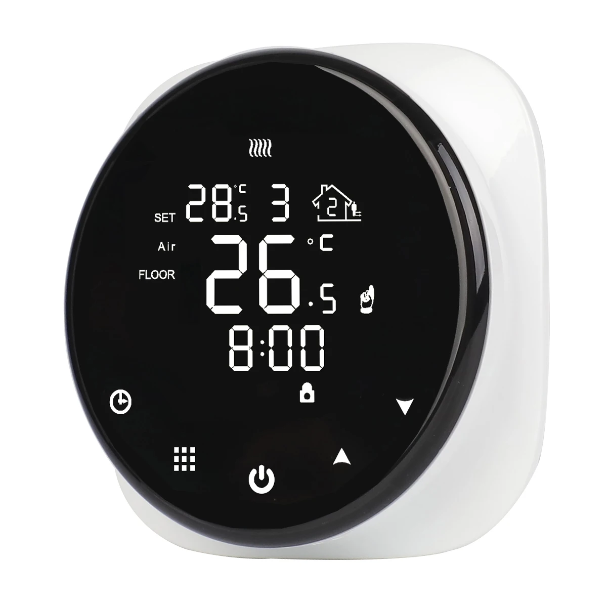 Smart Life Tuya Thermostat Round Touch Screen Digital Thermostat Floor Heating APP Remote Control temperature for Electric Heati