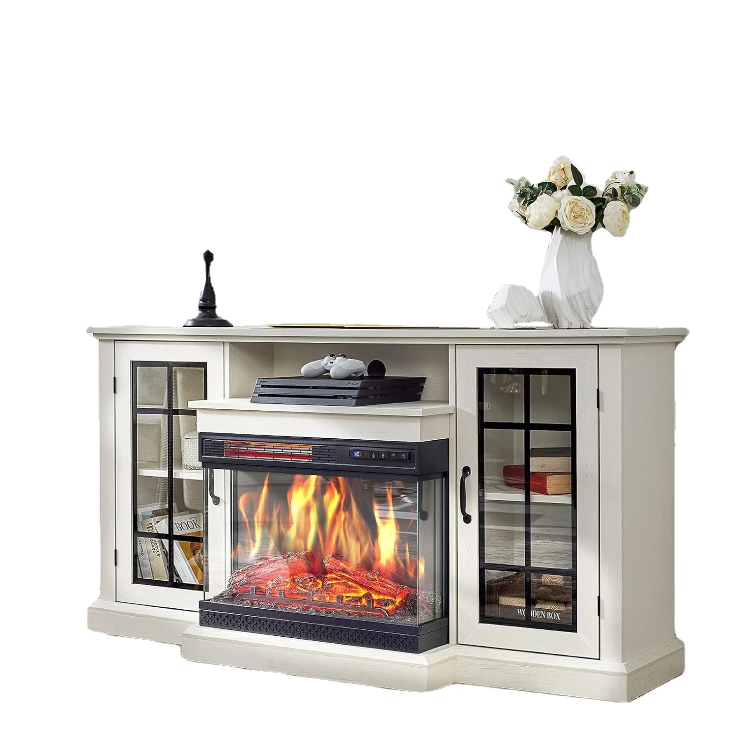 Modern Minimalism Style Living Room Storage Cabinet Background Wall Unit Storage Tv Cabinet Modern Design With Fireplace