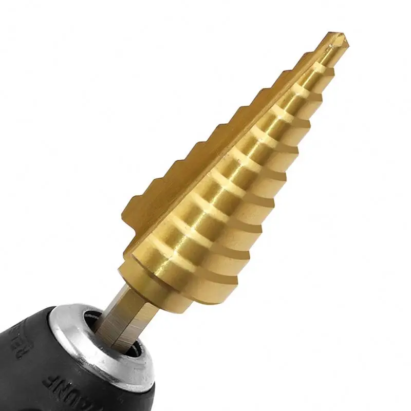 4-22mm HSS 4241 Step Drill Bit Straight Flute With Hex Shank For Wood Metal Hole Cutter