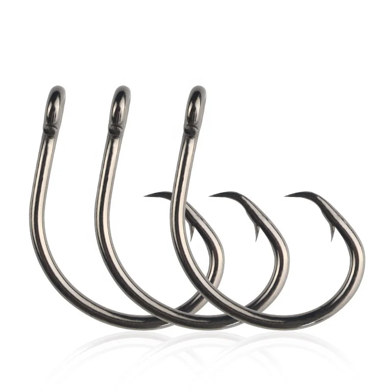 OEM  3/0~14/0  High carbon steel black nickel deep sea tuna hook marlin hook shark hook
