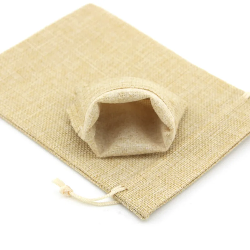 Manufacturer Natural Plain small pouch Burlap customized Jute Bag With Drawstring