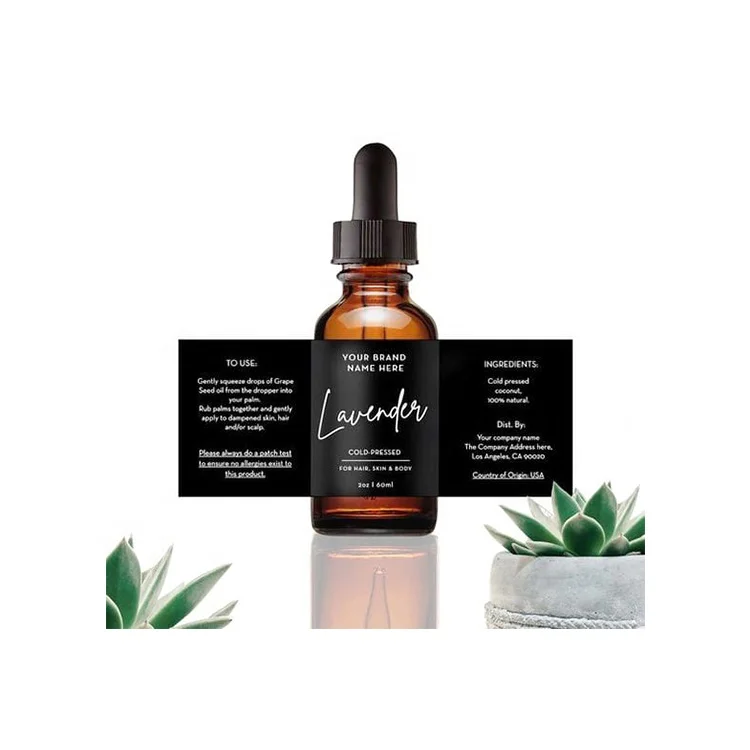 Роскошная Косметическая печать на передней и задней части этикетка-наклейка для шампуня сыворотки волос