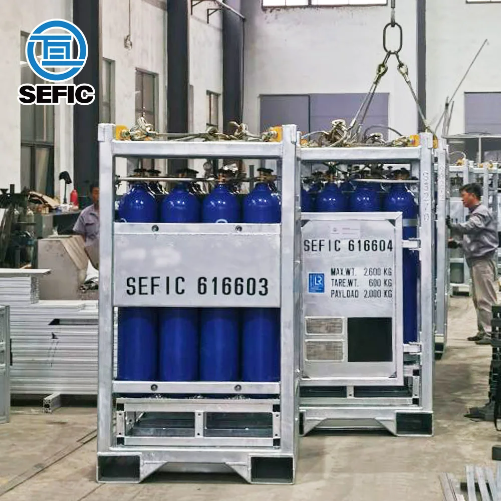 4*4 Promotional 232mm 50L 200Bar Oxygen Cylinder Rack Offshore Platform DNV Argon Cylinder Rack