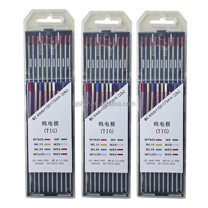 baoji professional tig tungsten electrodes wt20 red tip welding electrodes manufacturers supplier