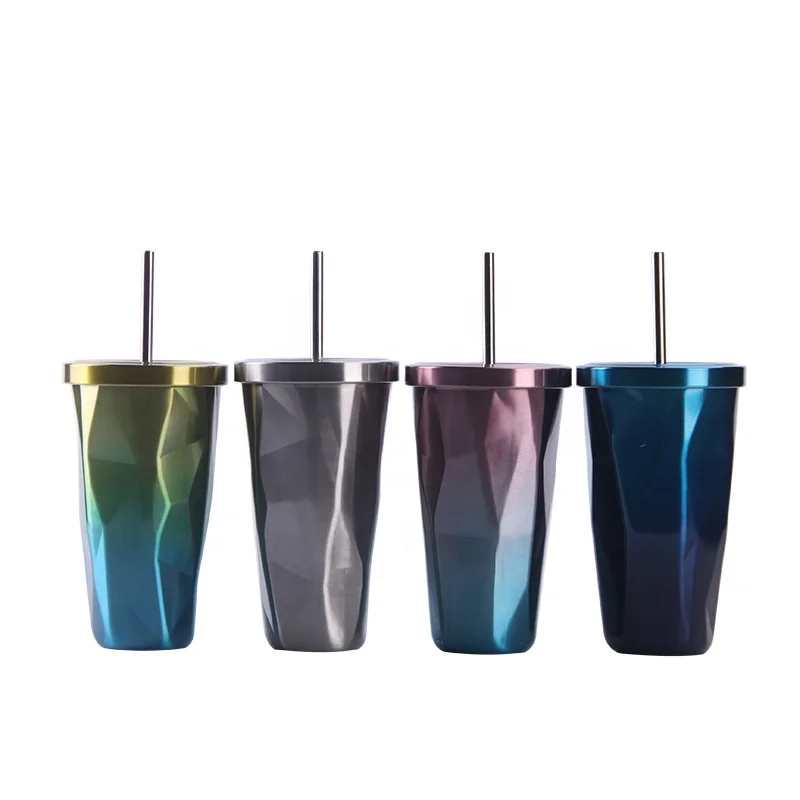 
Light Up Insulation Cup with Straw Thermos Vacuum Flask for Gift 