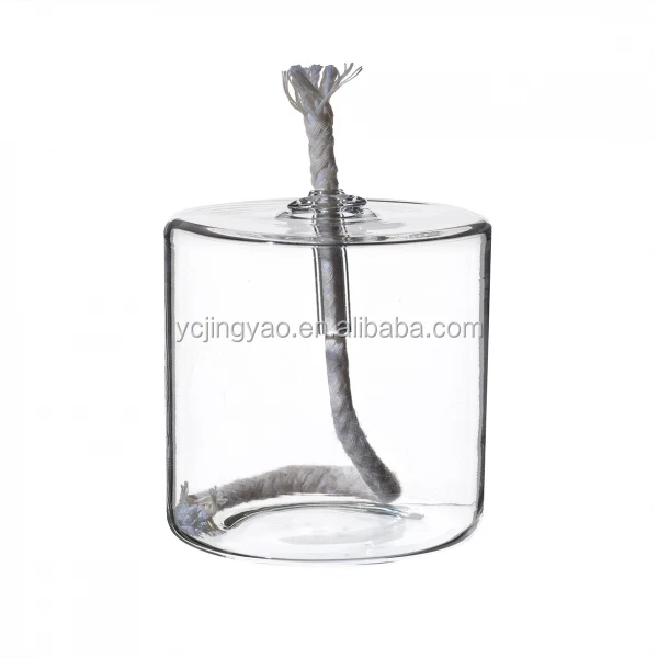 Ручная выдувная декоративная настольная мини-цилиндрическая стеклянная бутылка лампа для свечей