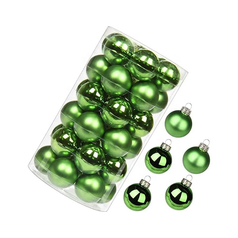New Design Custom Vintage Shiny Christmas Decoration Ball Ornaments Large Shatterproof Green Christmas Glass Baubles