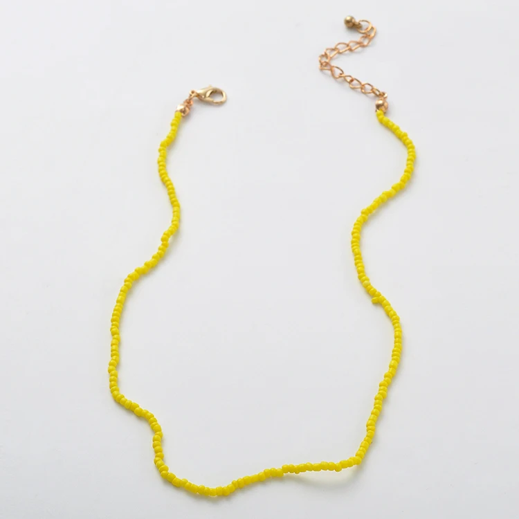 Multilayer Colour Rope Plastic Chain Necklace Buckle Gemstone Necklace Women Jewelry Price Cheapest style Fashion