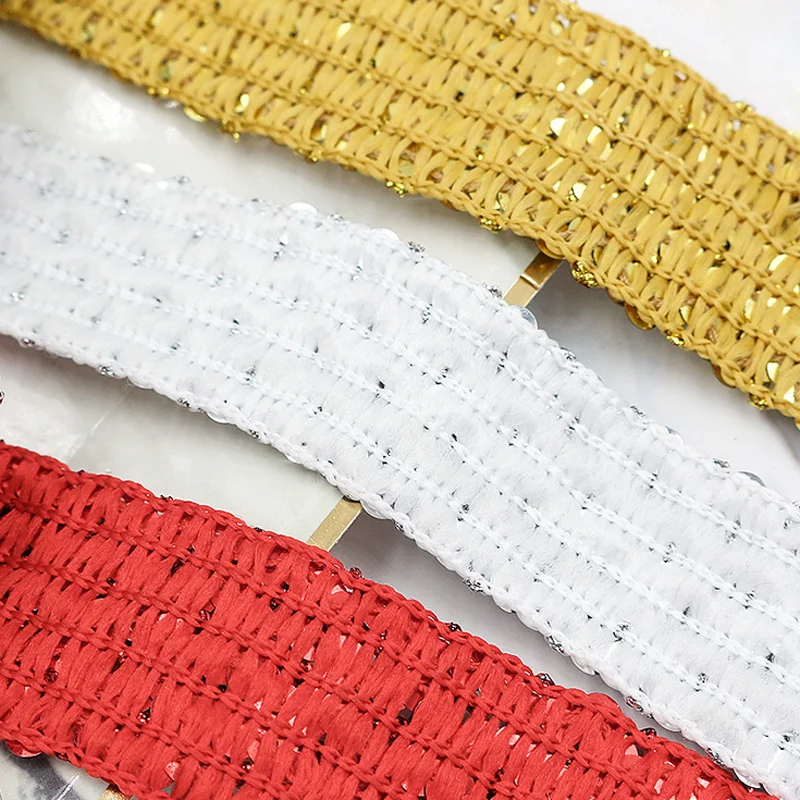 35mm black sewing braided fabric lace for dress metallic tatting trimming diy stage dancewear beaded sequined webbing lace trim