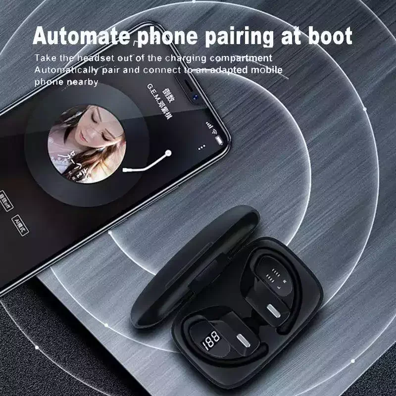 Factory OEM T17 Headphone True Wireless Earphone IPX7 Waterproof Sport Headset Mini TWS Wireless Earbuds With Hook