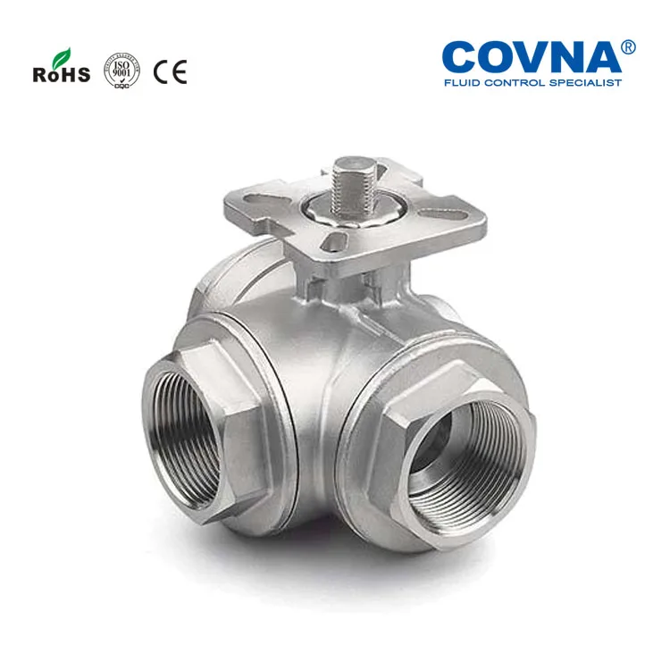 COVNA 12V DC24V 2.5 inch 2 Way 3 Way BSP Thread Electric Motorized Water Flow Control Ball Valve with Electric Actuator