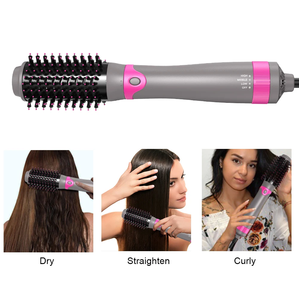 
Amazon Popular Round Hot Air Brush Hair Dryer Volumizer Brush 5 in 1 1000 watt volumizing Straightener Culer Dropshipping 