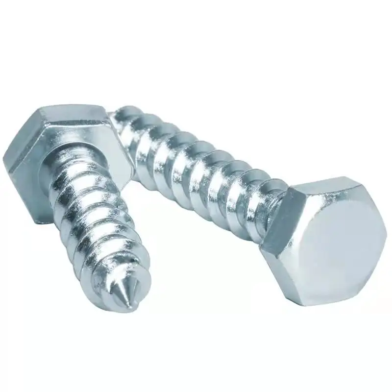 2022 Made in China  Manufacture Fastener Carbon Steel Zinc Plated Hex Head Lag DIN571 Self Drilling  Wood Screw