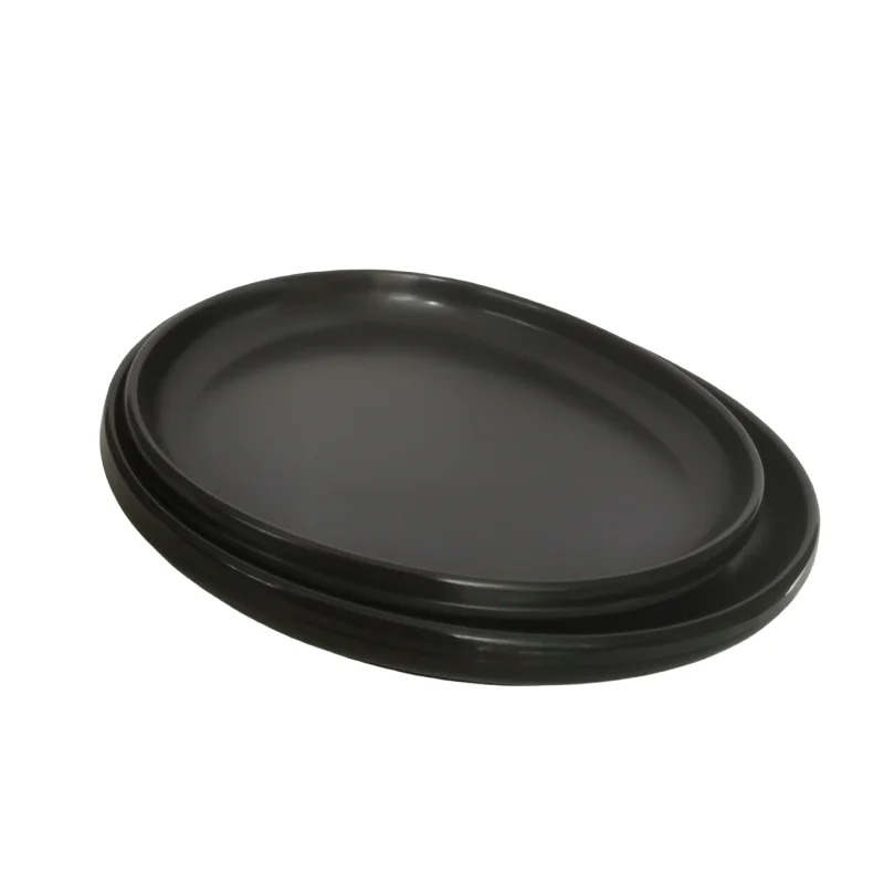 A5 Plastic melamine Black disc  frosted  tableware flat snack dish cover rice  commercial plate