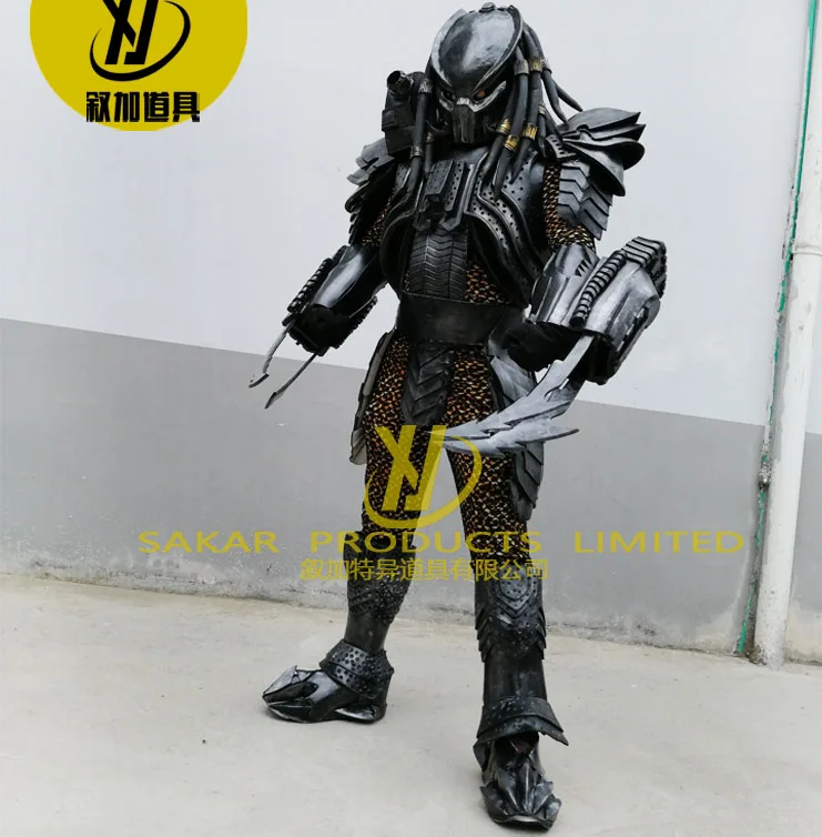 Customized Handmade Predator Costume Fiberglass Cartoon Life Size Alie ns For Sale