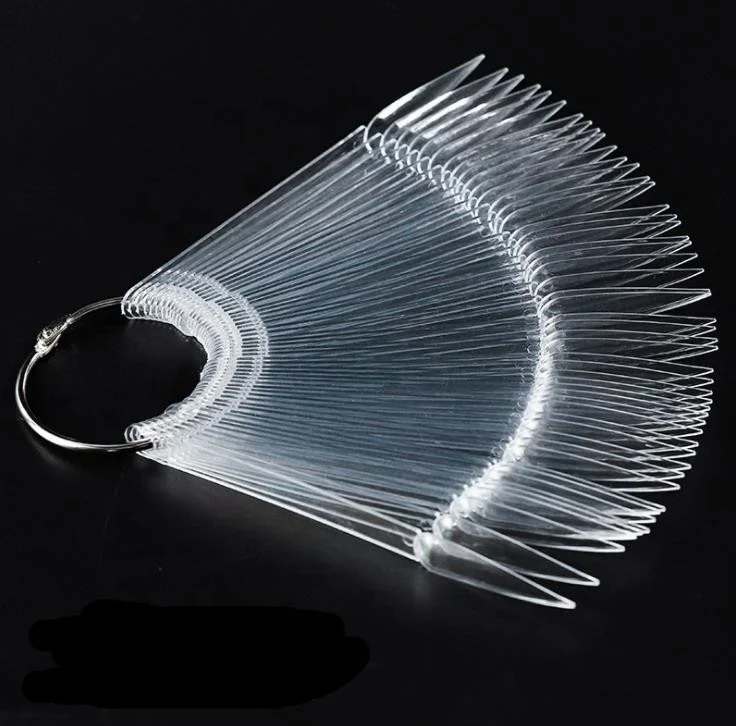 40pcs/bag Nail art Polish Color card Fan Shape Practice Display Showing Card Pointed Sticks Manicure Tool