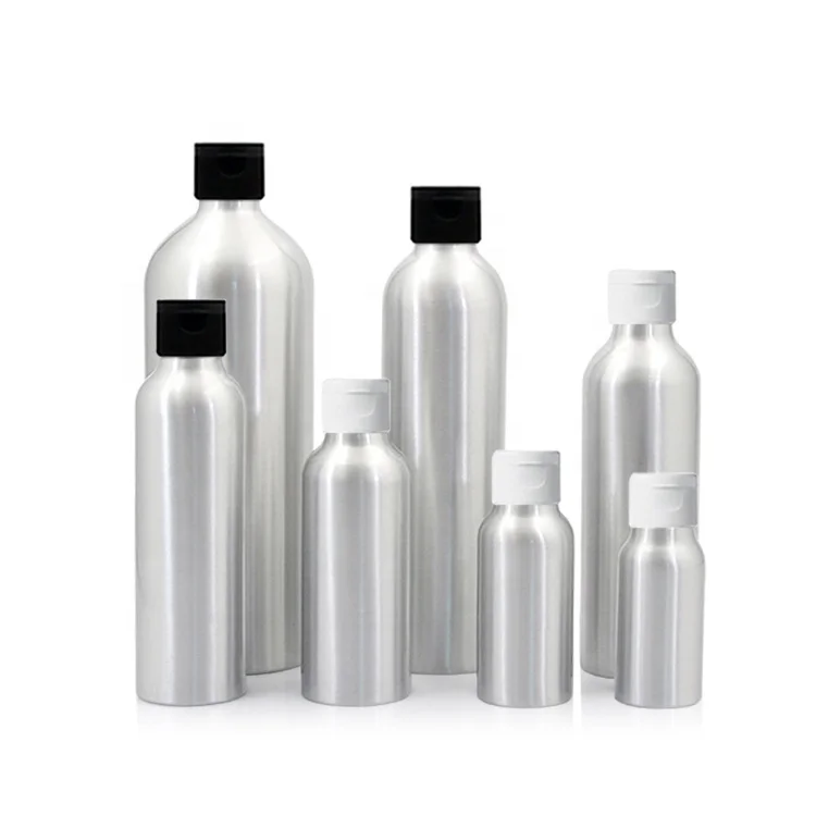 Cosmetic Stainless Steel 150ml 250ml 500ml Empty flip top Round Aluminium Metal Bottle Shampoo