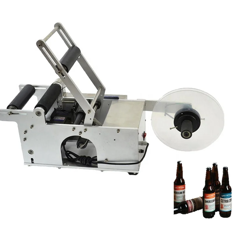 semi-automatic stainless steel labeling machine for PET , plastic, glass, metal and round bottles