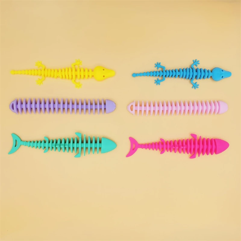 Multicolor TPR Stress Relieve Rope Noodles Fidget Sensory Toys For Adults And Kids