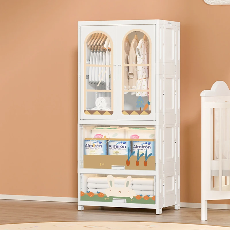 Modern minimalist style baby plastic drawer wardrobe plastic foldable environmentally friendly baby wardrobe