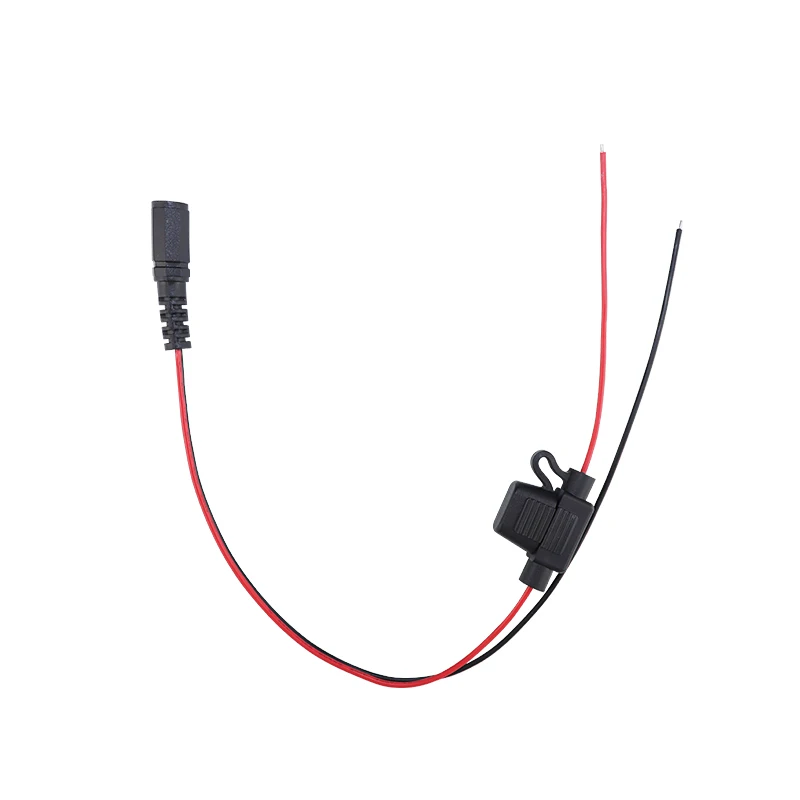 Dc5.5*2.1mm Male Female Barrel Connector With 5a Fuse To Pigtail End Dc Power Cable