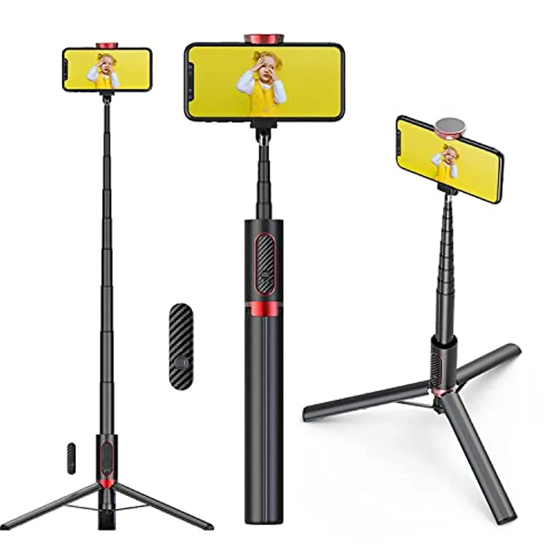 Selfie Stick Tripod with Detachable Wireless Remote Extendable Aluminum Cell Phone Tripod Stand for iPhone Android