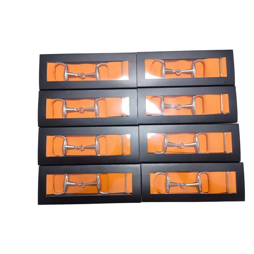 FREE ENGRAVE LOGO NO MOQ Window Box Package 1.5 inch 4 cm Horse Bit Belt Elastic Equestrian Snaffle Bit Belt