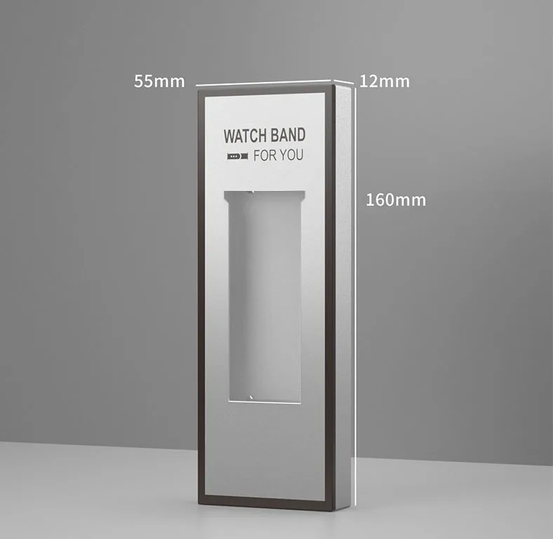 Wholesale Cheap Paper Storage Packaging Carton For Silicone Leather Steel Smartwatch Band Case Silver Paper Storage Box