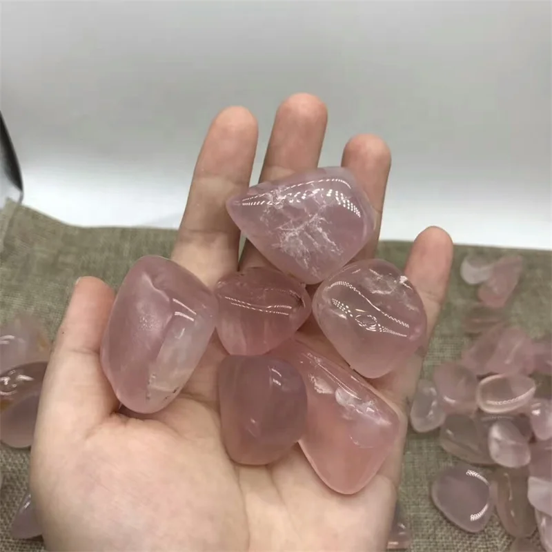 Natural Rose Quartz Healing Crystal Gravel Tumbled Stone