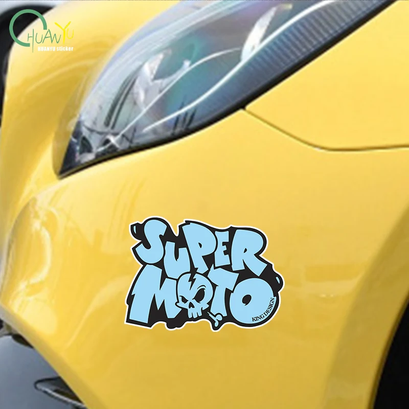JDM Super Moto Reflective Stickers Cute Logo Decals Motorcycle Body Windshield Helmet Accessories MT07 MT09 Nmax R3 Car Emblem