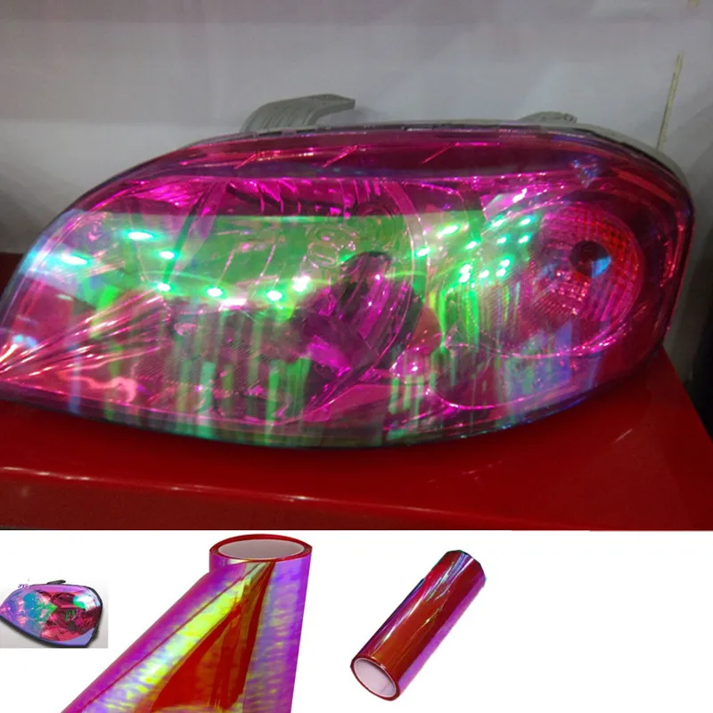 0,3x9 м модный дизайн фары виниловая красная хамелеоновая Автомобильная Тонировочная пленка