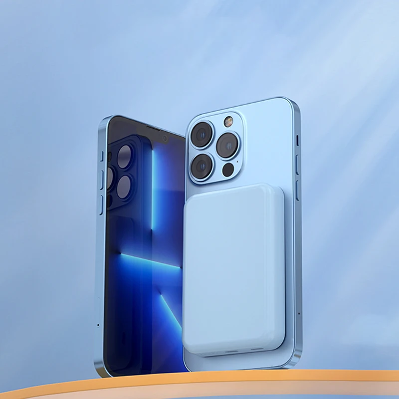 High Quality Manufacturer 10000mAh Magnetic Wireless Type C Dual Ports Power Bank for Iphone 12 13 14 Custom Logo