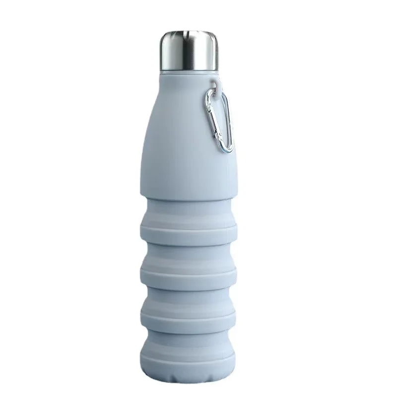 2022 new creative foldable silicone coke bottle large capacity outdoor fitness portable food grade telescopic sports kettle
