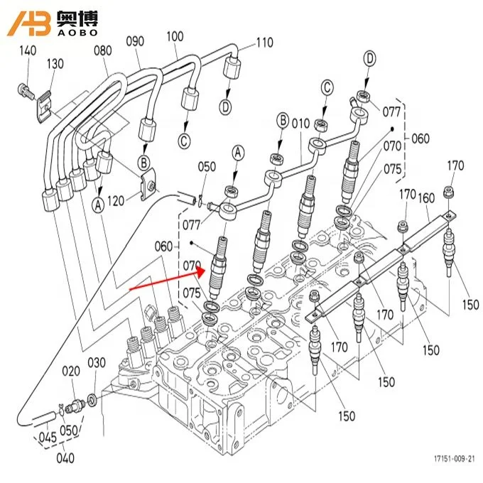 1G065-53900 1G065-53902 1G065-5390-2 1G065-5390-0 Kit Nozzle Holder for D1105 V1505