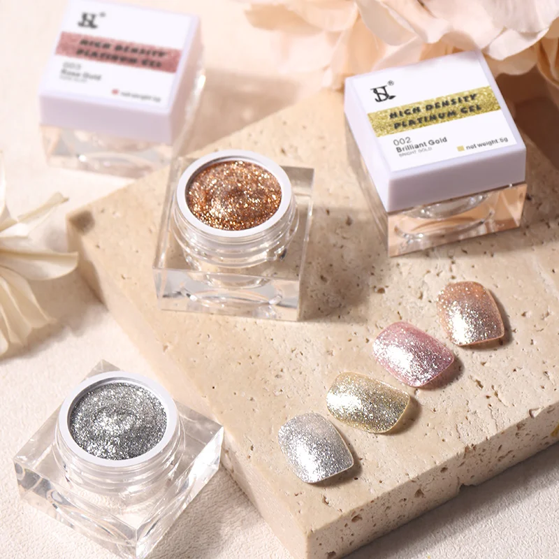 HS Private Label 4 Colors Soak Off UV Gel Shiny High Density Platinum Gel Polish